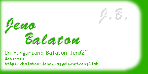 jeno balaton business card